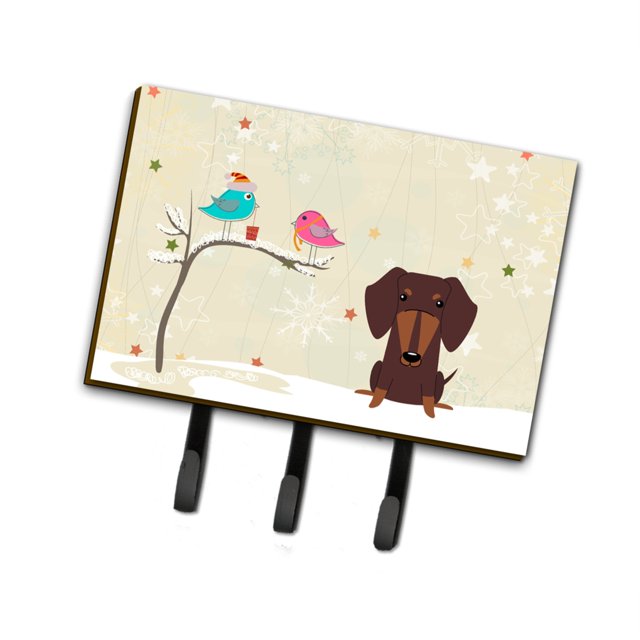 Caroline's Treasures Christmas Presents Friends Dachshund Correa de chocolate o llavero BB2603TH68, triple Caroline's Treasures BB2603TH68