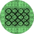 thumbnail image 1 of Ahgly Company Indoor Round Oriental Emerald Green Industrial Area Rugs, 4' Round, 1 of 4