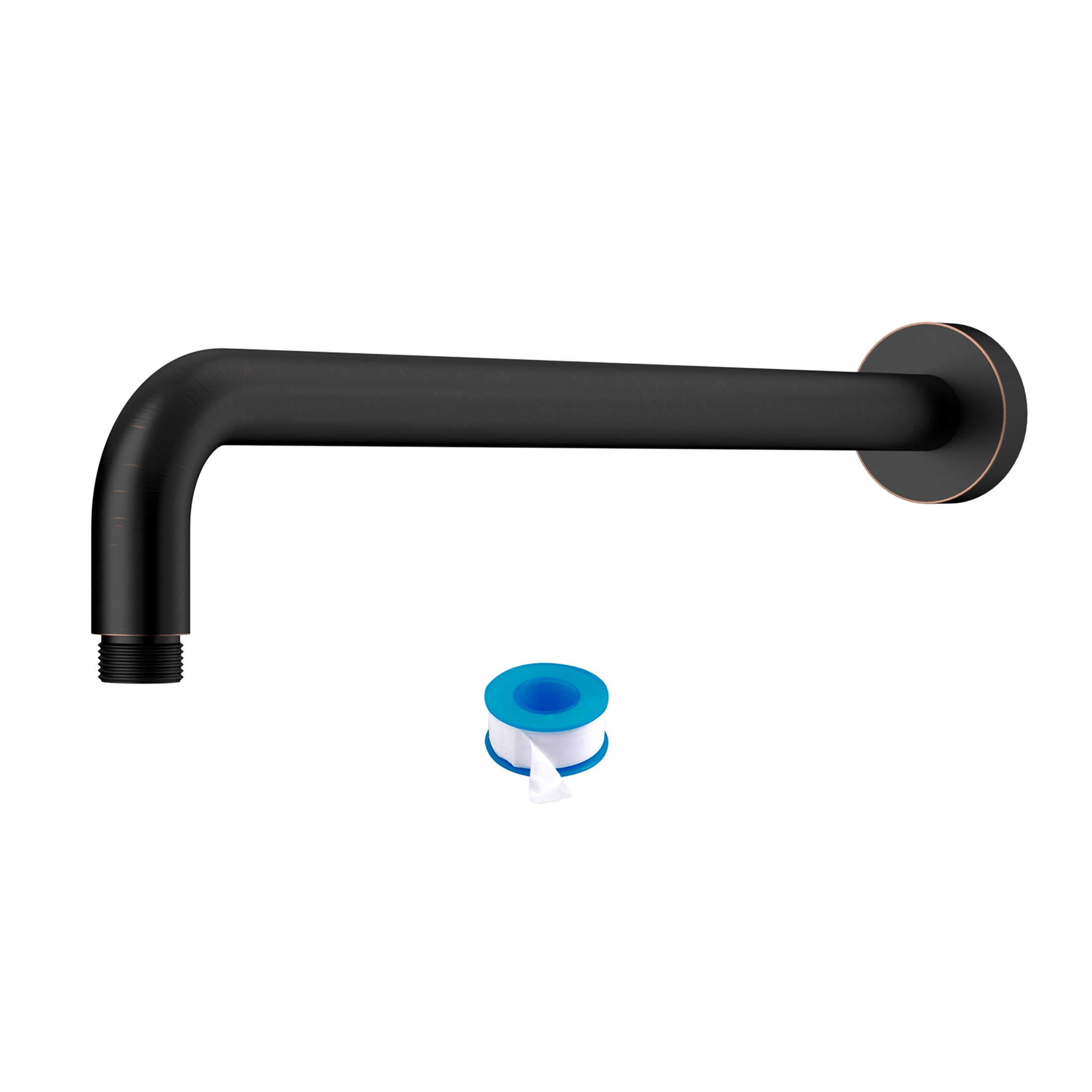 JERFIT 16 Inch Extra Long Shower Arm Extension Pipe with Flange, Oil Rubbed Bronze Finish, SUS304 Stainless Steel, Wall Mount for Rainfall Showerhead, Easy Tool-Free Installation
