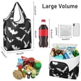 thumbnail image 3 of 5 Pack Foldable Shopping Bag,Halloween Bat Pattern Reusable Grocery Bags with Pockets,Large Reusable Tote Bags with Handles Waterproof & Lightweight, 3 of 6