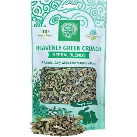 Small Pet Select - Heavenly Green Crunch Herbal Blend, a Natural Herbal Treat for Rabbits and Guinea Pigs, 4.4oz