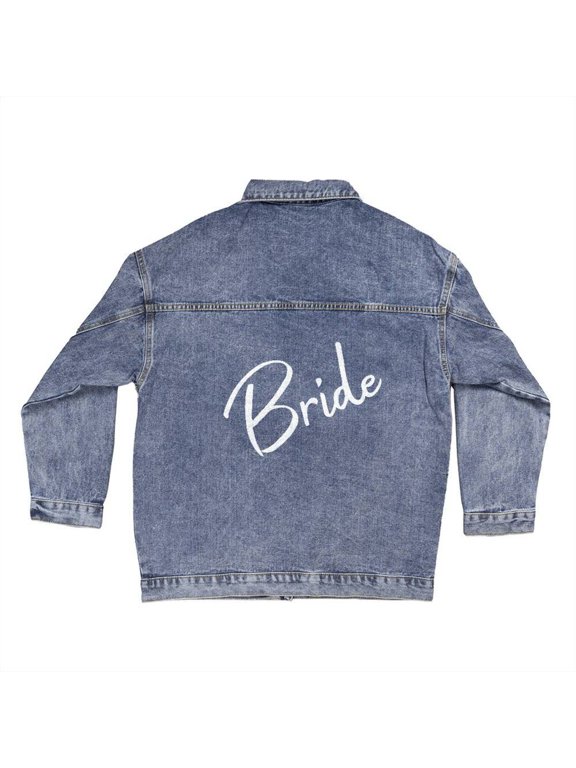 Women's Bride Denim Jacket Mrs Bride Bachelorette Jacket Hen Party Gift