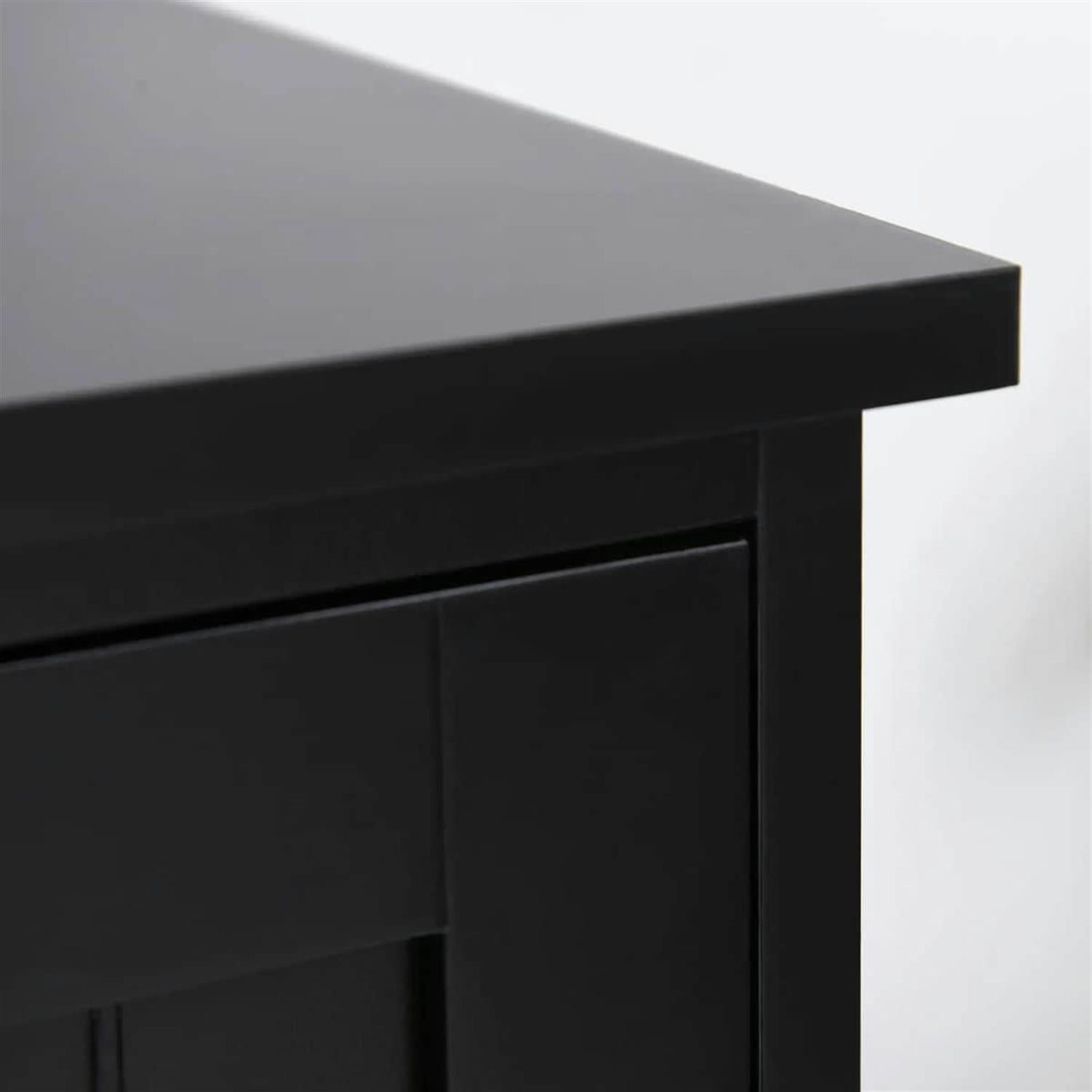 Demi Bonn 48" Modular Storage Cabinet with 2 Sliding Doors, Spacious Shelving for Kitchen Pantry, Easy Assembly, Black