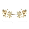 thumbnail image 4 of Uanit Beautiful and Stylish Metal Leaf Wrapped Pearl Headband Bridal Gold Crown Headgear for Wedding Prom Festive Bridesmaid Hair Accessories (Gold Silver), 4 of 4
