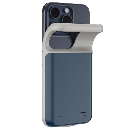 Battery Case for iPhone 17,10000mAh Portable Power Bank with Battery Level Display,Soft TPU Rechargeable Charging Cover(Blue)