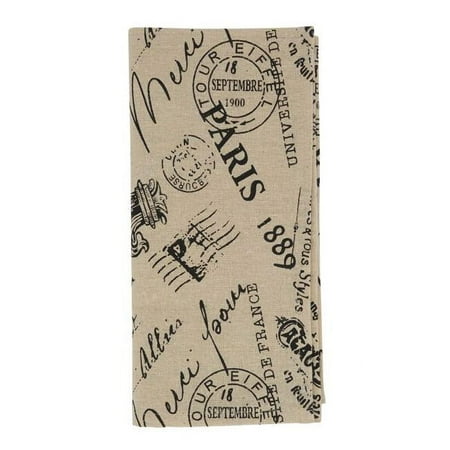 Saro Lifestyle 1889.N20S 20 in. Paris Printed Napkin, Natural - Set of 4