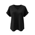 thumbnail image 5 of Avtoify Women's V-Neck Solid Color Sleeveless Ruffle Top, 5 of 6