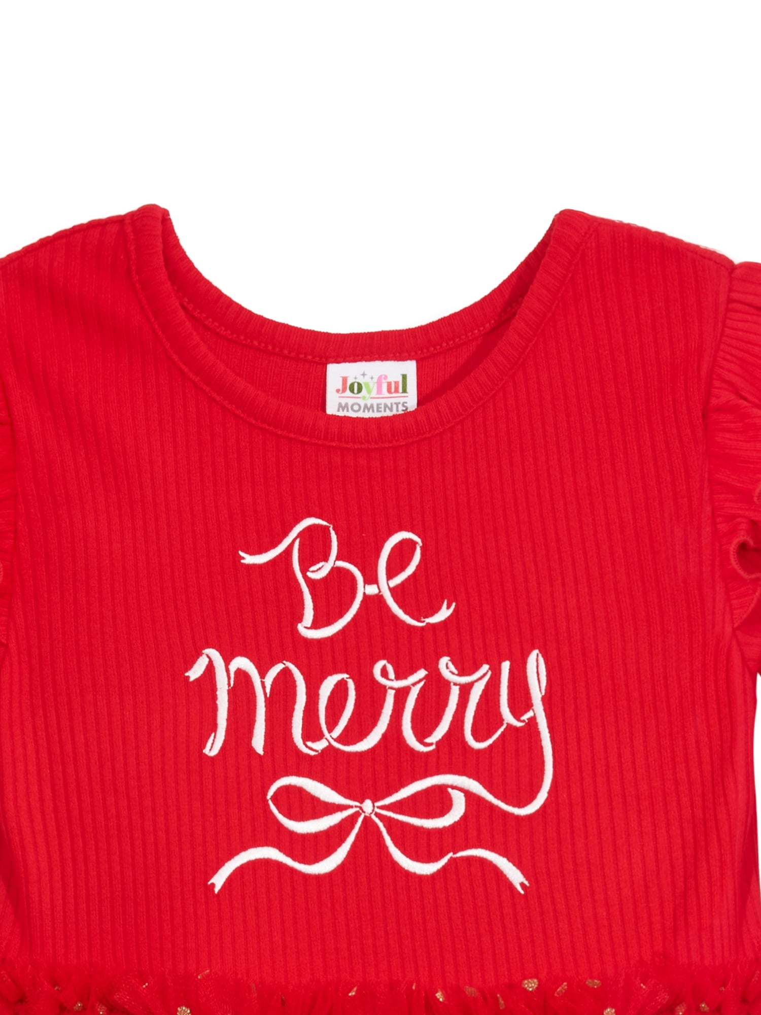 Joyful Moments Toddler Girls Be Merry Tutu Dress, Sizes 12M-5T