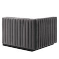 thumbnail image 4 of Modular Sofa Chair, Grey Gray Black, Velvet, French Living Lounge Cafe Lobby Hospitality Restaurant, Modern Contemporary Boutique HB33727, 4 of 6