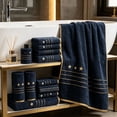 thumbnail image 6 of InsCrazy 8 Pcs Bathroom Towels 4th Of July Bath Towels Set 250th Anniversary Star Embroidered Soft Absorbent White Hand Towels Washcloths For Bathroom Shower Drying Bath Towels, 6 of 6