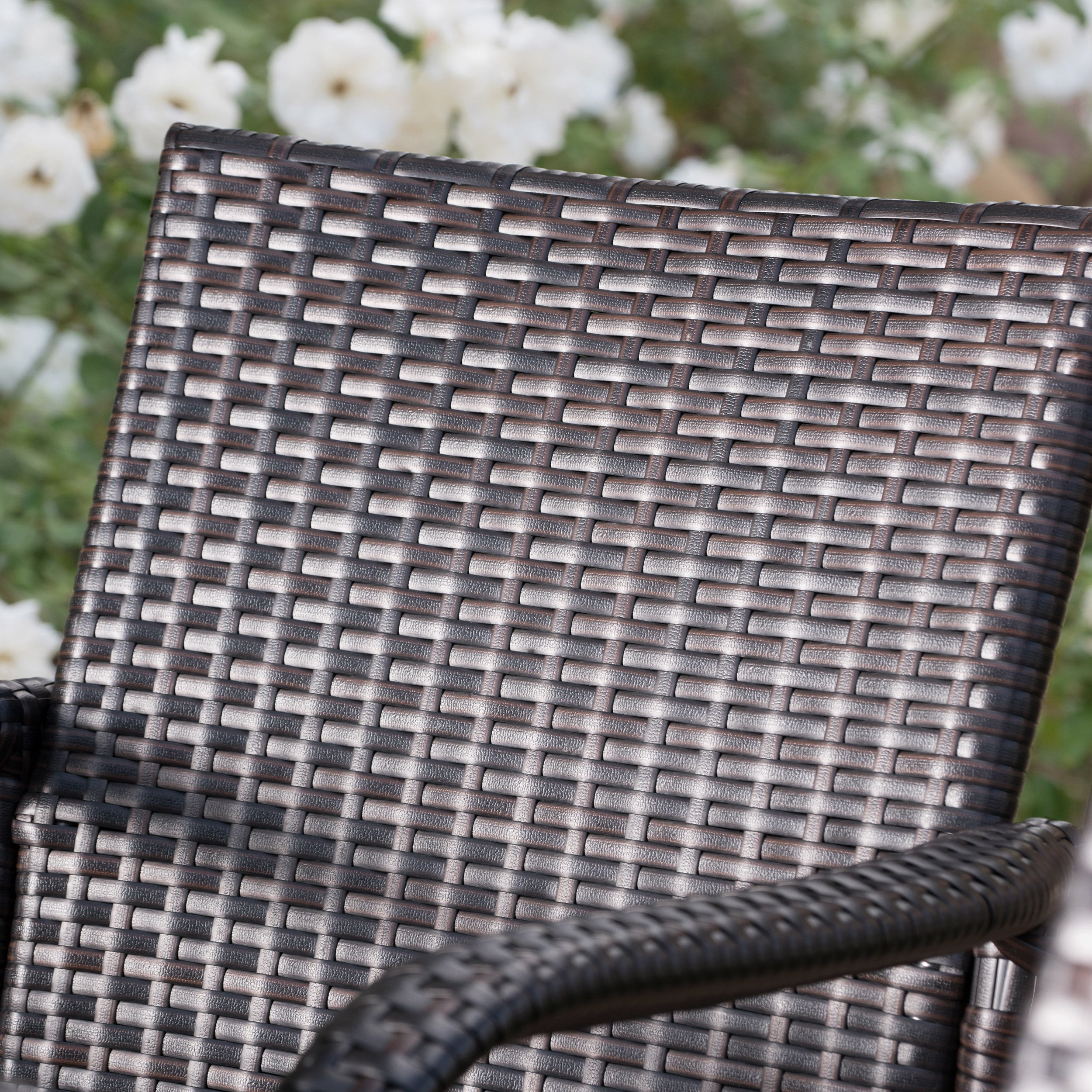 Corbin Outdoor 5 Piece Wicker 32.5 Inch Square Bar Table Set, Multibrown
