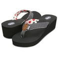 thumbnail image 3 of Floopi Womens High Heel Thong Flip Flop Wedge Sandals w/ Comfort Yoga Mat Footbed, 3 of 6