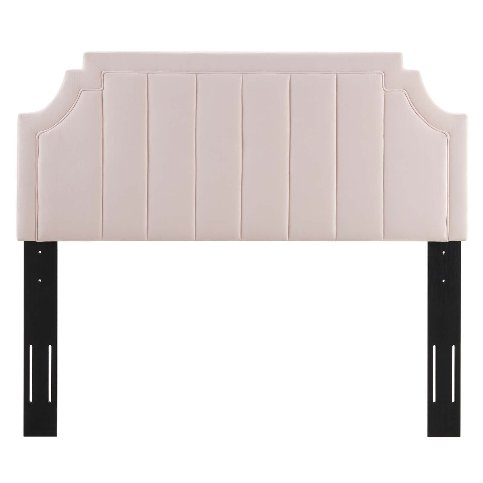 Modway Alyona Channel Tufted Performance Velvet Twin Headboard in Pink