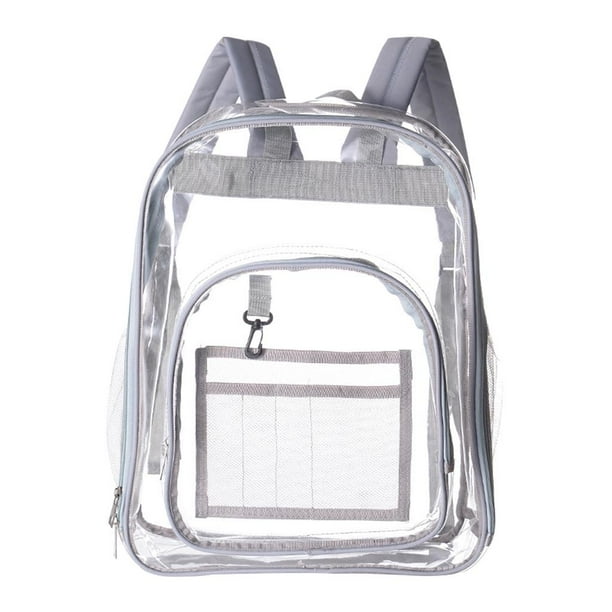 Mochila transparente con plastico liso Bolso de hombro completamente transparente Mochilas Gris claro Yuyangstore mochilas claras