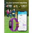 thumbnail image 3 of BIGGERFIVE Kids Fitness Tracker, Pedometer, 0.96'' Activity Tracker Watch for Boys Girls, IP68 Waterproof, Purple, 3 of 10
