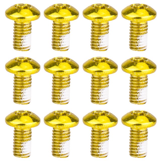 Soidarity Tornillo de disco de freno de bicicleta, 12 Uds., tornillo de vástago de arcoíris colorido, rosca M5x9mm T25, tornillo Allen, enchufe hexagonal Ciclismo oro Soidarity OD000688-05