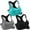 BLACK-GRAY-BLUE, variant on 3 Pack Women Racerback Sports Bras High Impact Workout Yoga Gym Activewear Fitness Bra