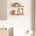 thumbnail image 5 of Ballucci 16" Floating Shelves for Wall, 2-Pack with Invisible Brackets, 6" Deep, Rustic Brown, 5 of 6