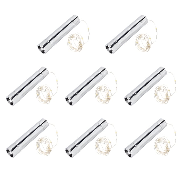 Tira de luces de corcho para botella de vino, lámpara de 15LED alimentada por batería, Kit de piezas DIY, cálido, 8 Uds.