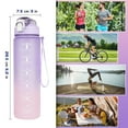 thumbnail image 7 of 1 litre Motivational Fitness Sport Water Bottle with Straw & Time Maker, Leak-proof, BPA-free, Tritan, Toxin Free Plastic Drink Bottle Design for Girls, Boy,Purple, 7 of 7