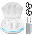 thumbnail image 1 of Auriculares inalámbricos compatibles con Bluetooth (blancos con ganchos para almohadillas y kit de limpieza), 1 of 13