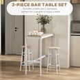 thumbnail image 3 of 3-Piece Counter Height Bar Table and Chairs Set, Oak MDF and Steel Industrial Pub Table with 2 Stools, Space-Saving Design for Small Kitchen, Dining Area or Breakfast Nook, 3 of 7