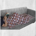 thumbnail image 6 of Geometric Soft Flannel Fleece Throw Blanket, Triangles Shaped Squared Mosaic Like Seamless Pattern Artwork Print, Cozy Plush for Indoor and Outdoor Use, 70" x 90", Plum Marigold White, by Ambesonne, 6 of 6