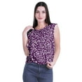 thumbnail image 4 of Moomaya Hauts en Jersey de Coton pour Femmes Sans Manches Imprimé Col Rond Tenue Décontractée, 4 of 4
