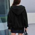 thumbnail image 6 of cfhntfmh Womens Zip up Hoodies Fleece Lined Long Sleeve Oversized Sweatshirts Jacket with Pockets Fall Fashion Warm Clothes（Black,Medium), 6 of 6