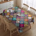 thumbnail image 2 of Vintage Rectangle Tablecloth 60x84 Inch, Flowers Boho Water Resistant Vinyl Washable Seasonal Table Cover for Thanksgiving Christmas Holiday Party Picnic Dinner Decor, 2 of 4