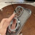 thumbnail image 5 of for iPhone 16 Pro Max Case with Kickstand, [Compatible with Magsafe] Shockproof Glitter Makeup Mirror Ring Holder Camera Protector Bling Girly Cute Phone Cover for iPhone 16 Pro Max (Black), 5 of 10