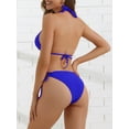 thumbnail image 3 of DARING DIVA Women's Elegant Triangle Halter Bikini Sets Medium Royal Blue, 3 of 6