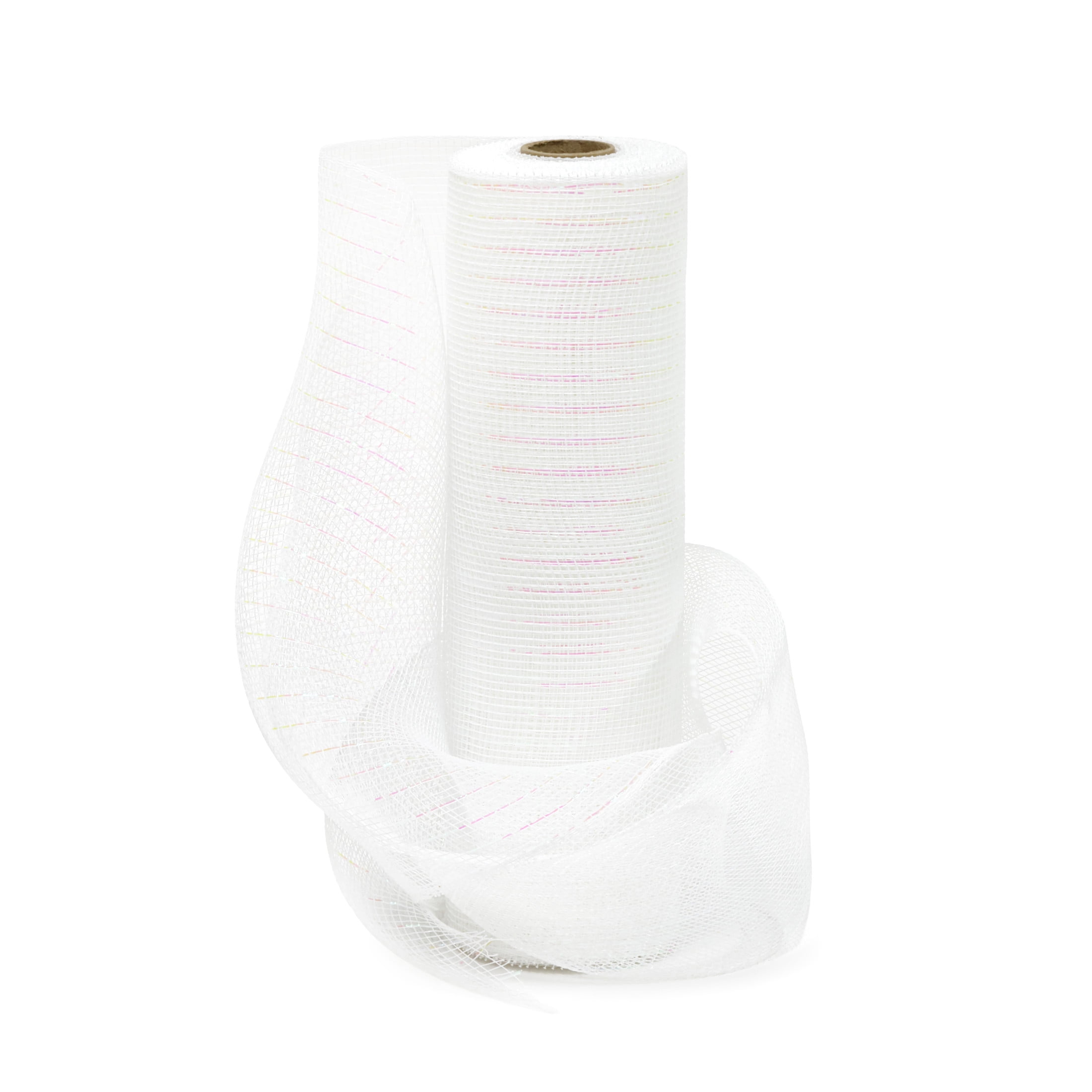 Hello Hobby White Deco Mesh for Crafts, Ribbons and Decorations, 10 in x 10 yd