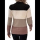 thumbnail image 3 of Suéteres de Bloque de Color para Mujer, Blusas de Larga con Cuello Alto, Suéter de Punto Holgado. Camello XL, 3 of 7