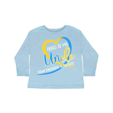 

Inktastic Proud of my Uncle Down Syndrome Awareness Heart Ribbon Gift Toddler Boy or Toddler Girl Long Sleeve T-Shirt