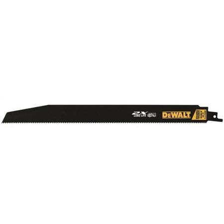 UPC: 0885911330114 | DeWalt DWA41712 2X Long Life Reciprocating Saw Blades  Wood & Metal Cutting 10 TPI  12 In.  5-Pk. – Quantity 1