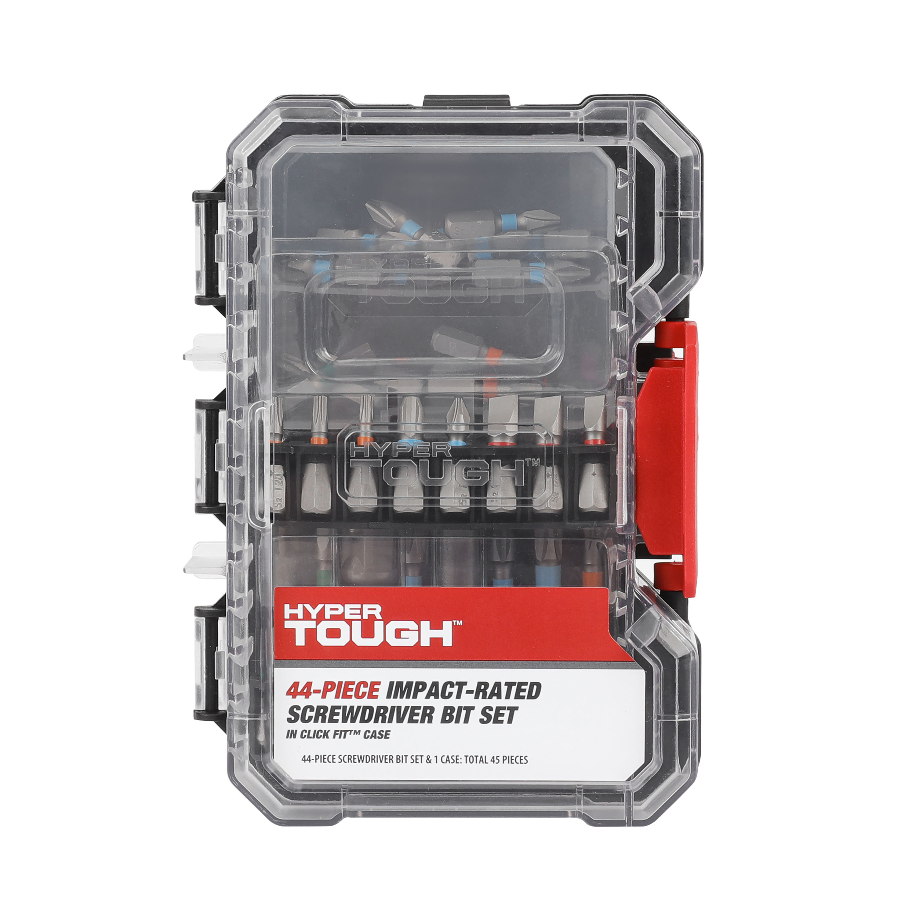 Juego de 44 puntas de destornillador de impacto Hyper Tough en estuche Click Fit 5