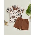 thumbnail image 3 of BemeyourBBs Toddler Boys Summer Outfits Western Elements Print Shirts Shorts, 3 of 9