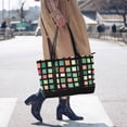 thumbnail image 4 of FORMRS Canvas Laptop Tote Bag for Women with 15.6" Computer Compartments Shoulder Handbag, Green Block Pattern, 4 of 7