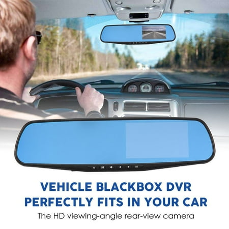 1PC Car Dvr Mirror Dual Camera 4.3 Dual Lens Dash Cam Recorder Full HD 720P Rearview Cameras Parking Rear View Video Camcorder~