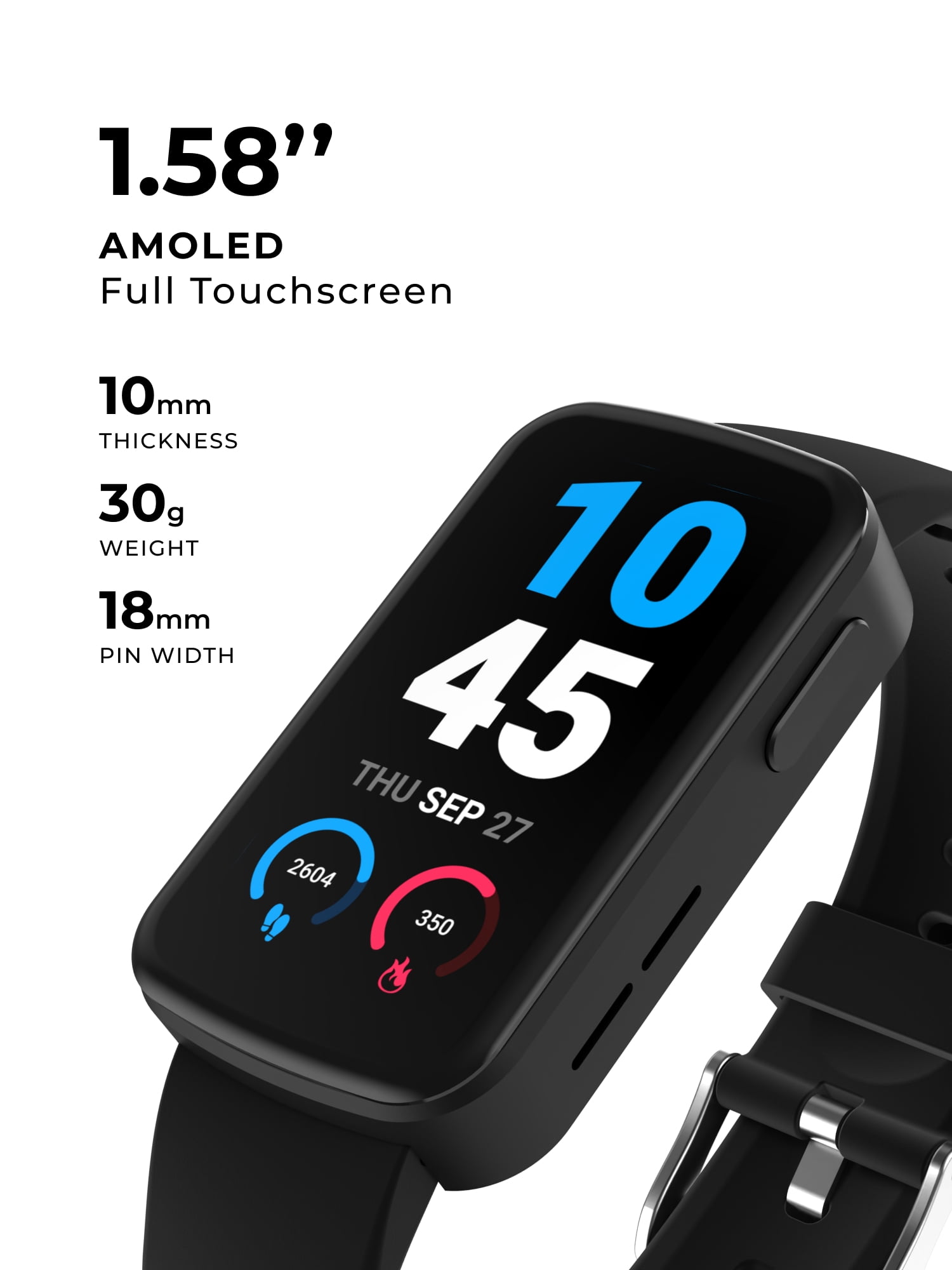 iTech Active 4 PRO Unisex Adult Smartwatch Fitness Tracker, Green, Silicone Strap
