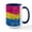 White/Navy Inside, variant on CafePress - Abstract Paint Splatter Pansexual Pride Flag Mugs - 15 oz Ceramic Large White Novelty Mug