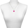 thumbnail image 2 of Delight Jewelry Silver-tone Small Hot Pink Enamel Disc - Silvertone Class of 2026 Delicate Bar Necklace, 18.75", 2 of 4