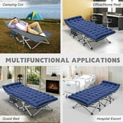 Slsy Folding Camping Cots with 3.3 Inch 2 Sided Mattress,75* 28 Folding Bed Cot with Carry Bag,Folding Sleeping Cot Guest Bed