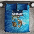 thumbnail image 2 of Texas Flag Fishing Bedding Set with Ocean Fish Graphic and Blue Water, 2 of 7