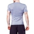 thumbnail image 3 of Men Compression Tops Short Sleeve Sports Fitness Quick Dry V-neck T-Shirt, 3 of 3