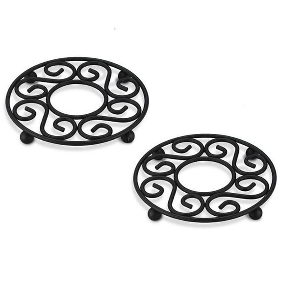 Spectrum Diversified Sonata Scroll Trivet Steel Pot Holder , Set Of 2