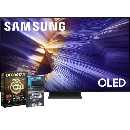 SAMSUNG 55 inch OLED 4K S90F Smart TV (2025) Vision AI, OLED HDR , AI Motion Enhancer Pro Bundle with CPS Exclusive 1-Year Protection & Deco Gear Complete Home Theater Beginner's Guidebook