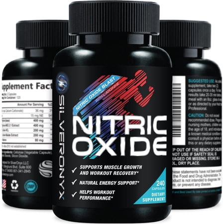 Extra Strength Nitric Oxide Booster - 3X Strength L-Arginine, Citrulline, & Beta Alanine - Premium Nitric Booster Natural Energy, Muscle & Heart Support, Bottled in USA for Men & Women - 240 Capsules
