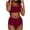 Wine, variant on Kmdttou Wimsuit Coverup for Women Fashion Bikini Set Swimsuit Two Piece Solid Color Swimwear Up to 65% off!